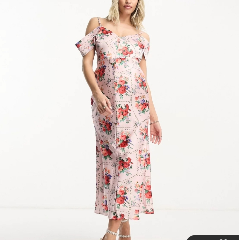 Hope & Ivy maternity cold shoulder dress.  NWOT purchased from ASOS - Picture 2 of 8